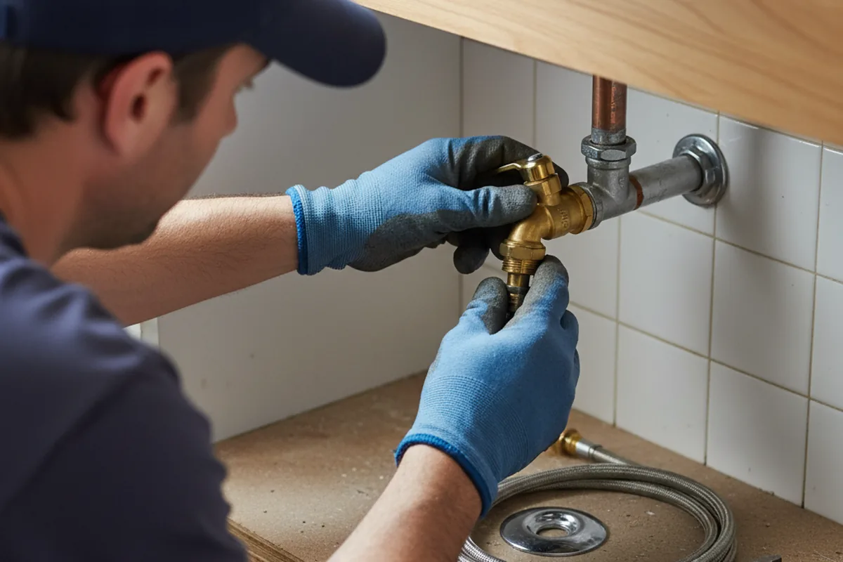 Shutoff valve and fitting work during Emergency Plumbing in Delavan